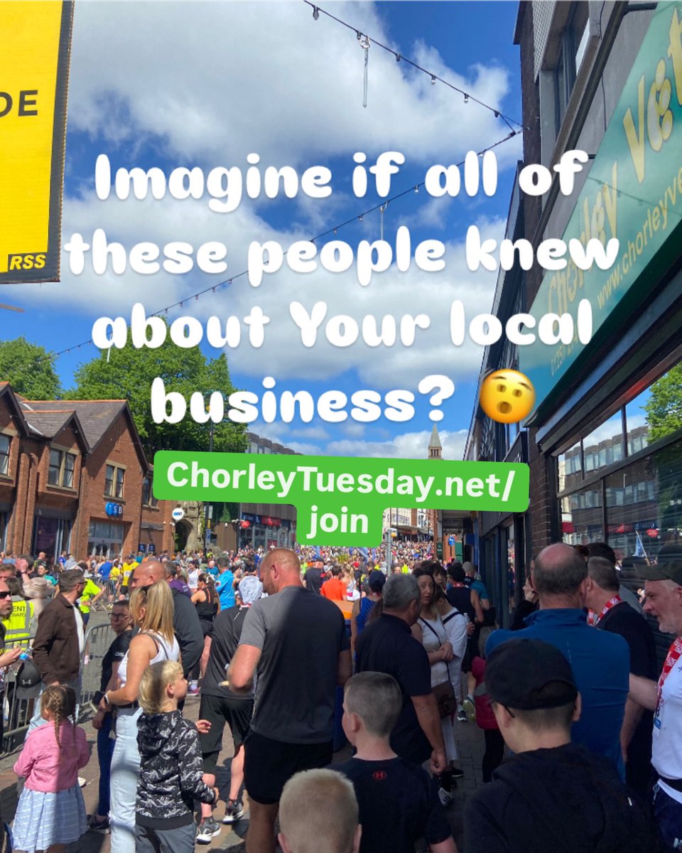 ChorleyTuesday's tweet photo. Yup, and with EVEN MORE visitors due over the summer, get yourself a FREE business listing on https://t.co/OCiy9YA4RE !

#SupportLocal #GrowLocalBusiness #ChorleyBusiness #Chorley #businessNetwork #FYP #LocalBusinessOwner #Community #BusinessAdvertising #BusinessGrowth https://t.co/zDKCDfCqI9