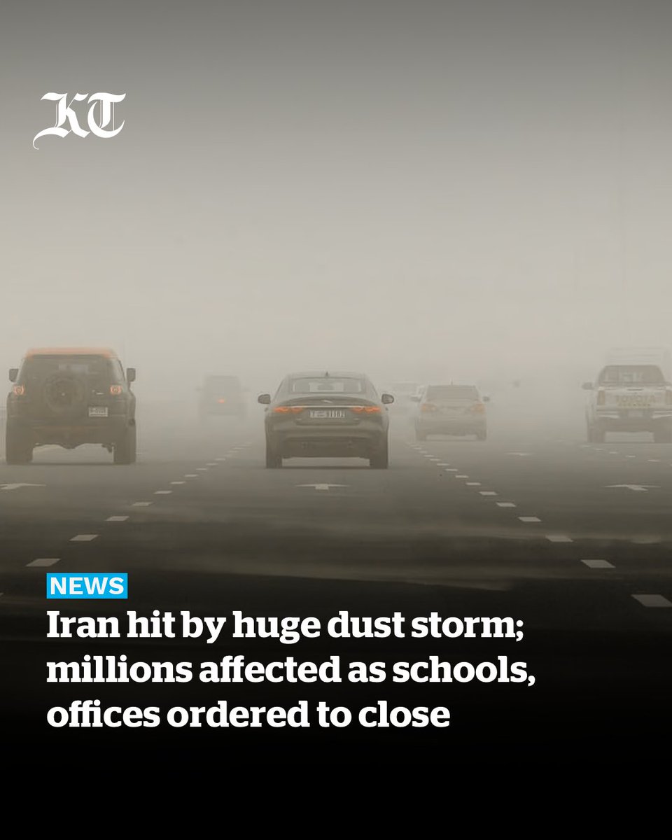 khaleejtimes's tweet image. #Iranian authorities ordered schools and offices closed in seven western provinces Tuesday as a #duststorm swept in from neighbouring #Iraq, with around 13 million people told to stay indoors.

khaleejtimes.com/world/asia/ira…