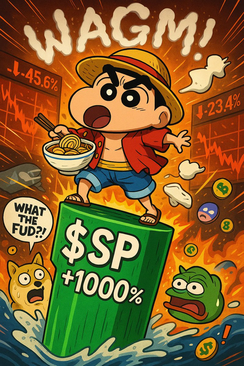 ShinPiece_SP's tweet photo. Shin-chan just longed $SP with ramen as collateral 🍜📈

Now he's riding a 1000x candle while yelling:
“I SOLD MY DIAPER FOR THIS ENTRY!!” 💥💰🍼
This ain’t a coin.
It’s a chaotic lifestyle.

#ShinPiece #SP #MemeCoinMaxxed #DiaperToDeFi #ShitcoinSeason #WAGMI #CT https://t.co/v9FUUq0qMt