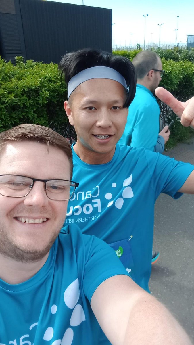 Our Belfast Marathon relay team completed the Belfast Marathon on Sunday. So far, they have raised £.. for Cancer Focus NI. Well done, Johnny, Craig, Chris, Claire and Caolan!!! Here they all are on race day. ow.ly/Lp9850VLUau