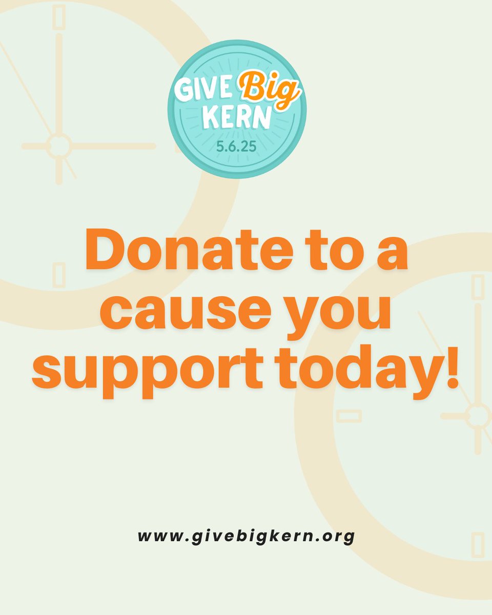 Hey Kern County! It's time to GIVE BIG! Celebrate #Kern County’s Official Giving Day by donating to a cause you support. Go to givebigkern.org and find a cause you care about. #GiveBigKern #GivingDay