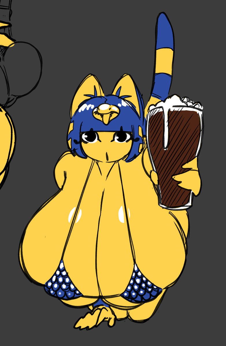 no context to this one here's ankha havin a pint at the beach