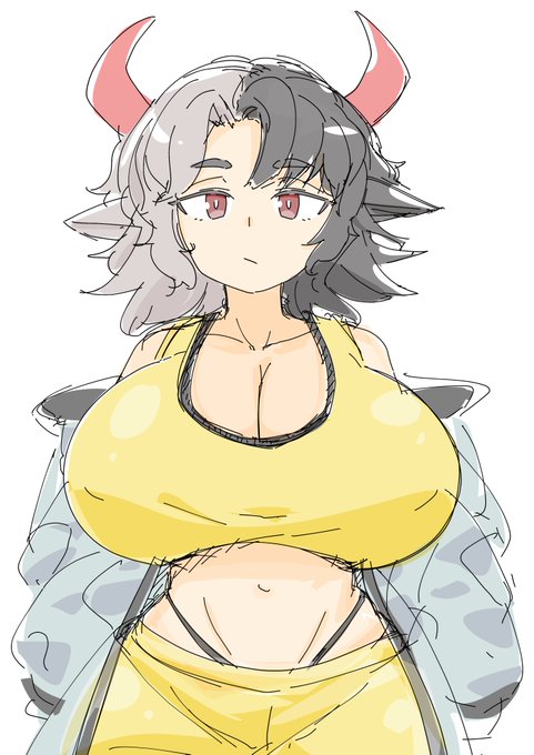 立ち絵資料 牛崎さん Ver2+顔デザ差分いろいろ
おっぱいを一気にボリュームアップ
身体はこれでいいとして、顔をどれにするか… 