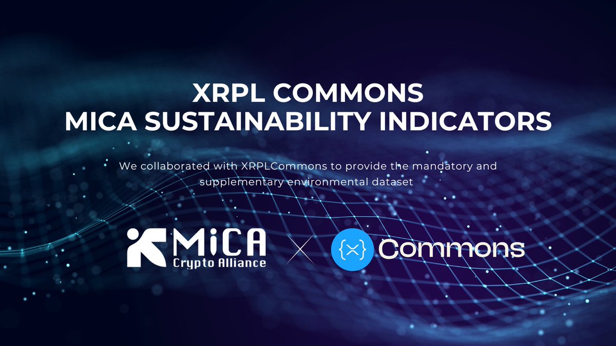 MiCA Crypto Alliance (@mica_alliance) on Twitter photo We’re happy to share another meaningful step forward in blockchain sustainability 🌏
We recently collaborated with our Alliance member <a href="/xrpl_commons/">XRPL Commons</a> on their latest reporting initiative, contributing the underlying environmental dataset for the #MiCA indicators.
Our data We’re happy to share another meaningful step forward in blockchain sustainability 🌏
We recently collaborated with our Alliance member <a href="/xrpl_commons/">XRPL Commons</a> on their latest reporting initiative, contributing the underlying environmental dataset for the #MiCA indicators.
Our data