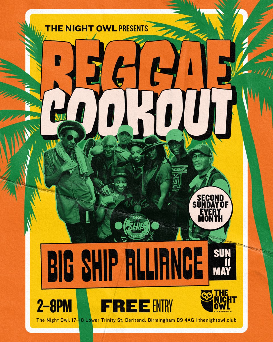 WHAT'S ON THIS WEEK🦉

06/05 - Digbeth Jazz / Boogie Tuesdays
09/05 - Voulez- Vous Club Night
10/05 - Fleetwood Mac Brunch with Donna Keen
10/05 - Live It Up with The Crystal Teardrop
11/05 - The Reggae Cookout with Big Ship Alliance

Book here: bit.ly/nightowlticket…
