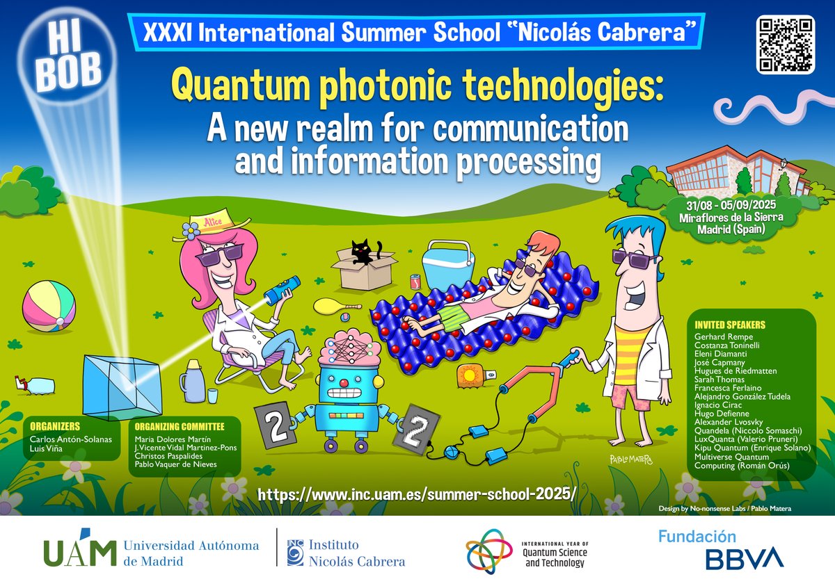 XXXI International Summer School “Nicolás Cabrera” - Quantum Photonic Technologies: a new realm for communication and information processing 

inc.uam.es/summer-school-…

Pre-register now!

<a href="/UAM_Madrid/">UAM Autónoma Madrid</a> <a href="/ifimacuam/">IFIMAC - Condensed Matter Physics Center</a>