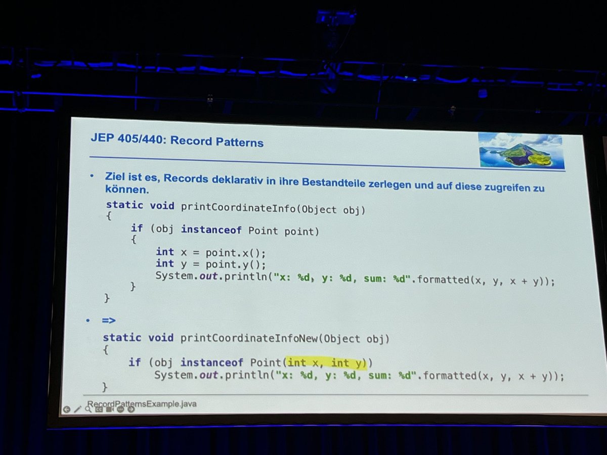 Michael Inden mentioned in his JAX session „Best of Modern Java 21/24 - Favorite Features“ the Record enhancements and Record patterns
<a href="/jaxcon/">W-JAX</a>