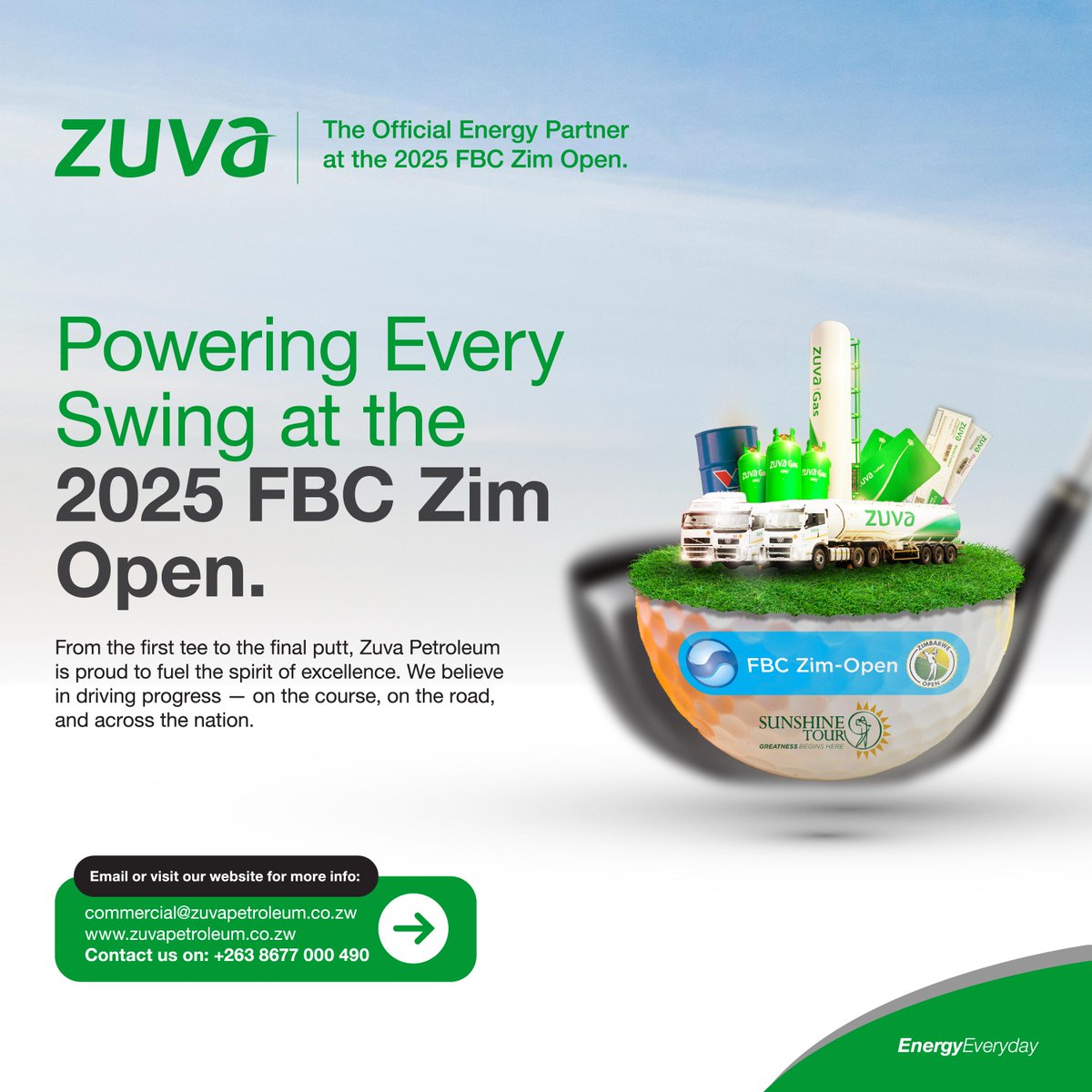 zuva_petroleum's tweet photo. Zuva fuels the spirit of champions on and off the course. Every swing, every shot, driven by purpose. The countdown is on β only 2 days to go for the 2025 FBC Zim Open β³
#ZimOpen #FBC #SunshineTour #ZuvaPetroleumΒ #Golf https://t.co/g8XYeUB8eS