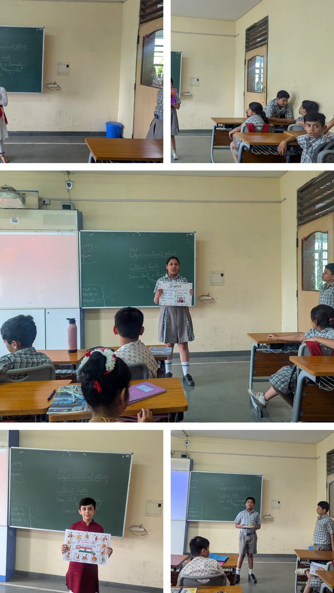 Class VI students celebrated Cultural Fiesta through a vibrant subject enrichment activity on the theme Unity in Diversity -From regional costumes to folk songs,dances, food and speeches,they showcased India's rich culture, promoting harmony and pride in our shared heritage.