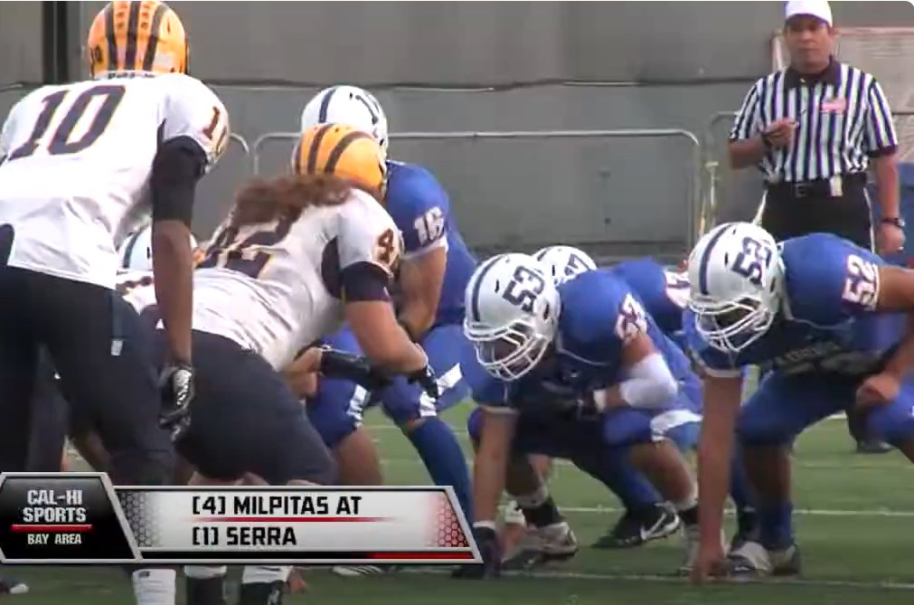 Time Warp Tuesday 🏈 11/26/2011
The joy of wearing the white cap &amp; black stripes!
CIF Cental Coast Section Division 2 Semi-Final game.
Milpitas HS - 28 @ Serra HS (San Mateo) - 49
Brady Family Stadium