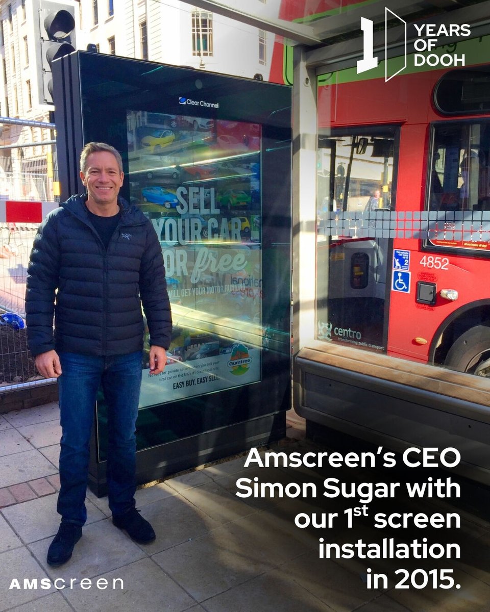 Our DOOH journey began in 2015 with our first digital out of home screen installation in Birmingham. Amscreen is now Europe’s leading digital outdoor signage manufacturer proudly marking 10 years of innovation &amp; celebrating a decade partnership with @ClearChannelUK
