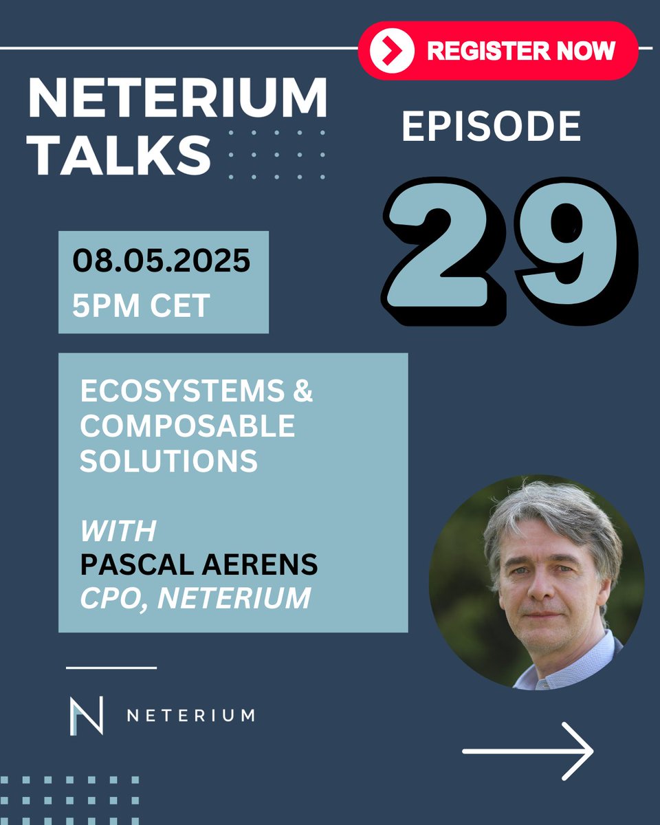 Neterium - APIs FOR ENTITY & TRANSACTION SCREENING (@neterium) on Twitter photo ๐๐๐ฒ -๐ : Donโt miss the 29th episode of #NeteriumTalks: "Ecosystems & Composable solutionsโ with <a href="/PascalAerens/">Pascal Aerens</a>, CPO of <a href="/neterium/">Neterium: Next generation of screening infra</a>
๐๏ธ Thursday, May 8th, 2025
โฐ 17:00 CET
โ๏ธ Register: us02web.zoom.us/webinar/registโฆ
#FCC #Innovation #API ๐๐๐ฒ -๐ : Donโt miss the 29th episode of #NeteriumTalks: "Ecosystems & Composable solutionsโ with <a href="/PascalAerens/">Pascal Aerens</a>, CPO of <a href="/neterium/">Neterium: Next generation of screening infra</a>
๐๏ธ Thursday, May 8th, 2025
โฐ 17:00 CET
โ๏ธ Register: us02web.zoom.us/webinar/registโฆ
#FCC #Innovation #API