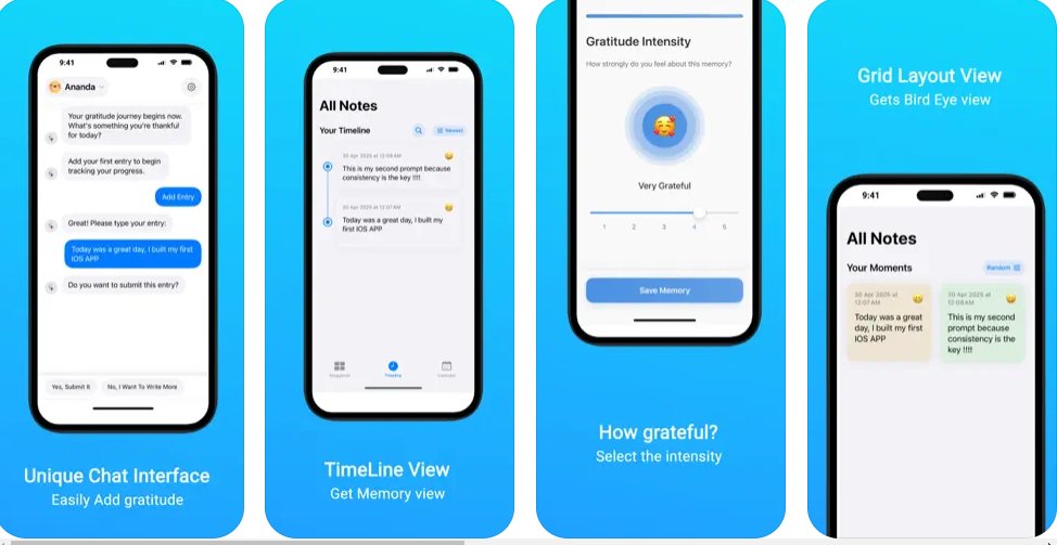 codersaurabh's tweet image. My first IOS App, Ananda Gratitude Journal, Hows UI ?