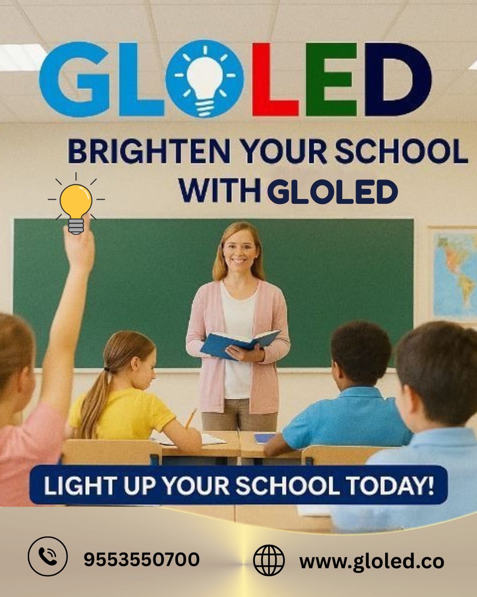 🏫💡📘 GLOLED School Lights🏫📘
🌐 Visit Us: gloled.co
📞 Call: 95535 50700
#GLOLED #SchoolLights #ClassroomLighting #SmartSchoolSolutions #LEDClassroom #EyeComfortLighting #EnergyEfficientSchools #LearningLights #HyderabadSchools #BrightFutureWithGLOLED
