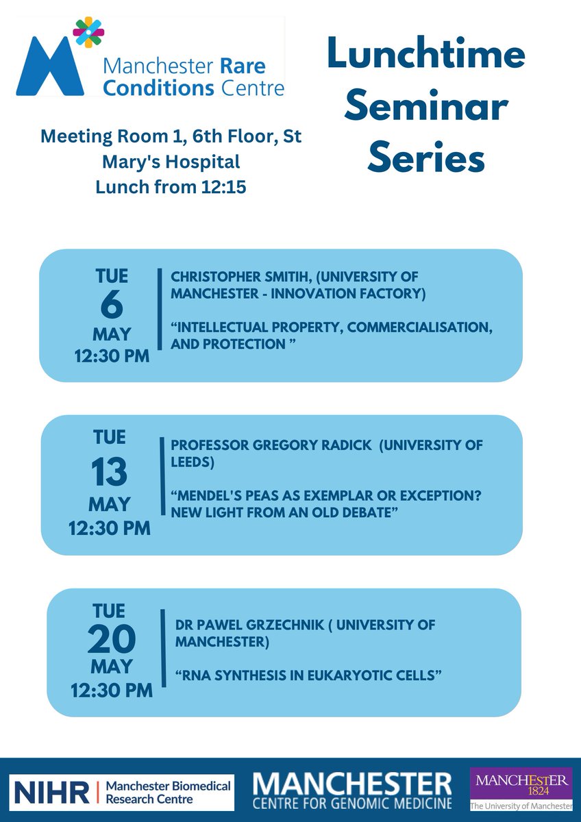 Manchester Rare Conditions Centre (@mft_imrare) on Twitter photo ๐ข This months free educational seminar series invites specialist speakers from University of Leeds and <a href="/OfficialUoM/">The University of Manchester</a> to join us at <a href="/MFTnhs/">MFT NHS</a>
Interested in attending? Email mrcc@mft.nhs.uk to find out how. ๐ข This months free educational seminar series invites specialist speakers from University of Leeds and <a href="/OfficialUoM/">The University of Manchester</a> to join us at <a href="/MFTnhs/">MFT NHS</a>
Interested in attending? Email mrcc@mft.nhs.uk to find out how.