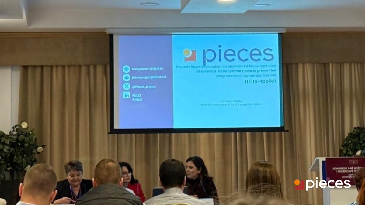 Pieces_Project's tweet image. Our partners from the University of Medicine in Tirana presented  the PIECES project at the 1st International Congress of Health Sciences in Tirana, Albania.

👏The audience showed great interest, especially in the potential of the PCP-IT to improve #cancerprevention strategies.