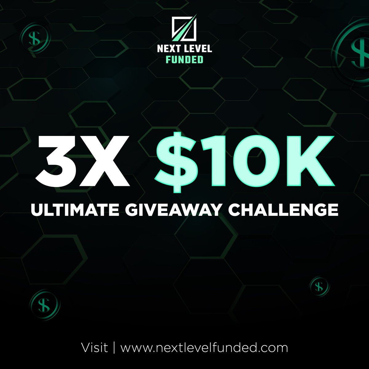 3 x $10,000 Challenge Giveaway! 🚨

1. Follow @nextlvlfunded
2. Like &amp; retweet
3. Tag 3 friends

Picking winners in 72hrs 👀