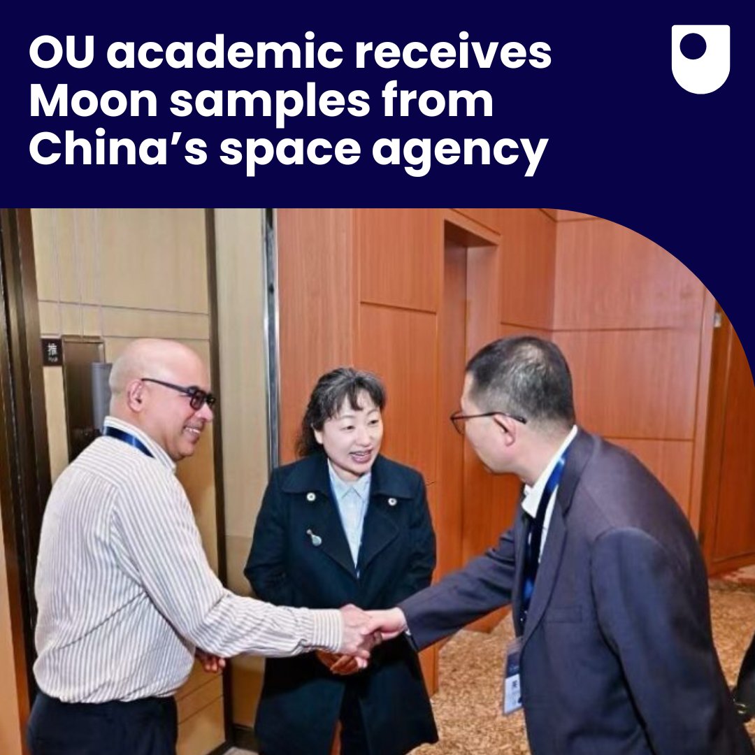 The OU’s Prof Mahesh Anand is one of just 7 scientists globally chosen to receive Moon samples for analysis from China’s 2020 lunar mission. 

Learn more: ow.ly/FxLq50VKxrv