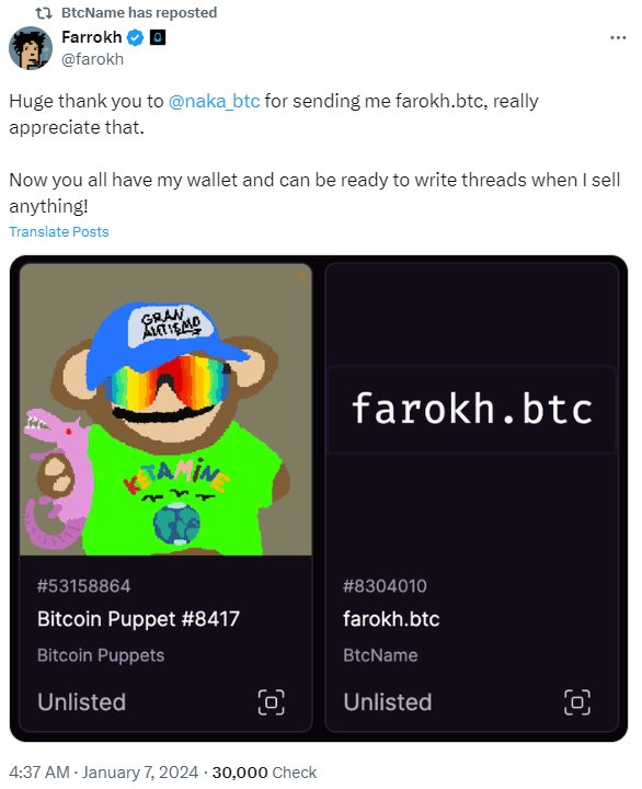 Farokh.btc🔥 <a href="/farokh/">Farokh</a> <a href="/cz_binance/">CZ 🔶 BNB</a> <a href="/btcname_DID/">BtcName.btc</a> <a href="/satsnames/">Sats Names</a>