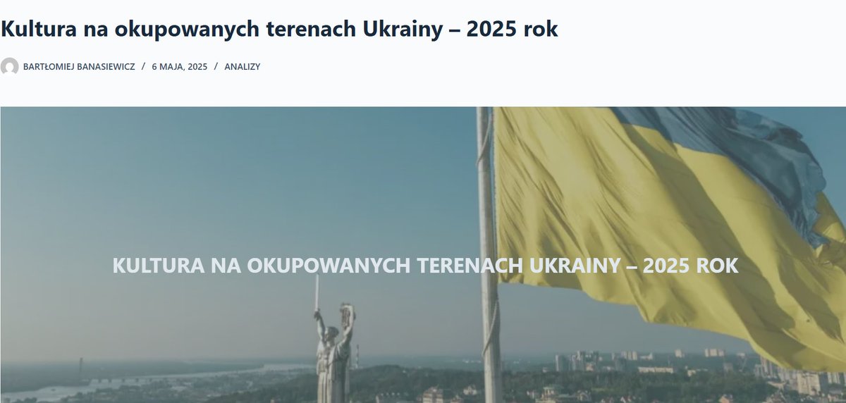 Zgodnie z zapowiedzią, nasz kolejny materiał analityczny. Teraz <a href="/babanasiewicz/">Bartłomiej Banasiewicz</a> kontynuuje swoje badania nad kulturą Rosji w kontekście jej polityki. W materiale poniżej kultura rosyjska jako narzędzie rusyfikacji okupowanych terytoriów Ukrainy.

Więcej:

centrumrosja.com/kultura-na-oku…