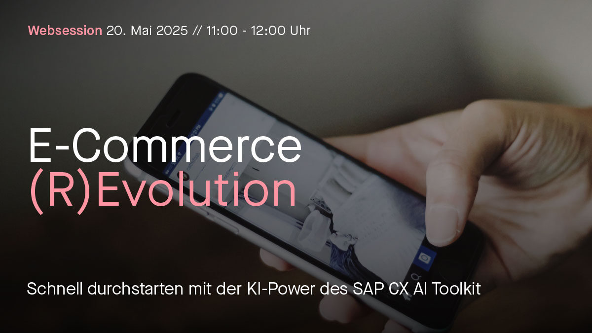 Revolution im E-Commerce: Entdecken Sie die KI-Power des SAP CX AI Toolkit!
Die Zukunft des Online-Handels ist smarter, schneller und effektiver – dank künstlicher Intelligenz! 
📅 Jetzt anmelden und Ihr Online-Geschäft auf das nächste Level bringen! bit.ly/4iYEfgv