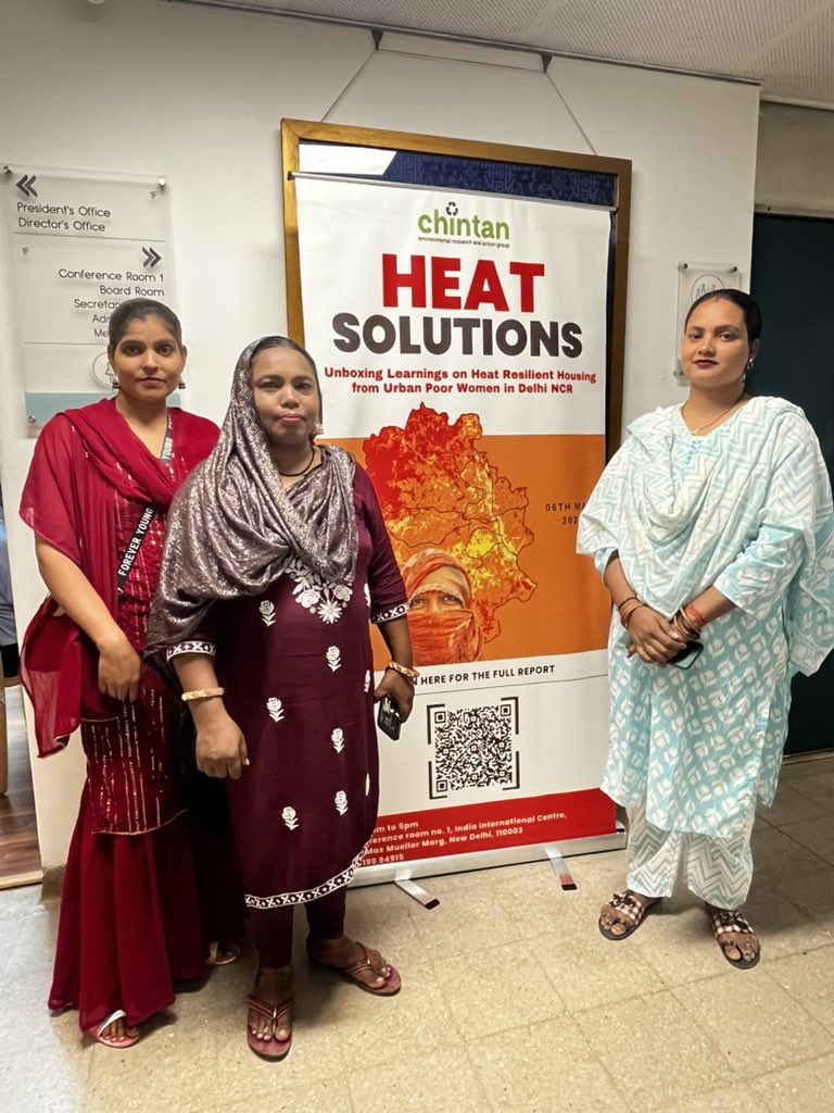 JamwalNidhi's tweet photo. And we are set to launch #HeatSolutions in the next half an hour. We have women — Priyanka, Ruksana, and Anshu — who have come from Bhalaswa landfill and RK Puram’s basti to speak about cool roof interventions at their homes. We need to listen to community women.
@ChintanIndia https://t.co/tQkaTncV08