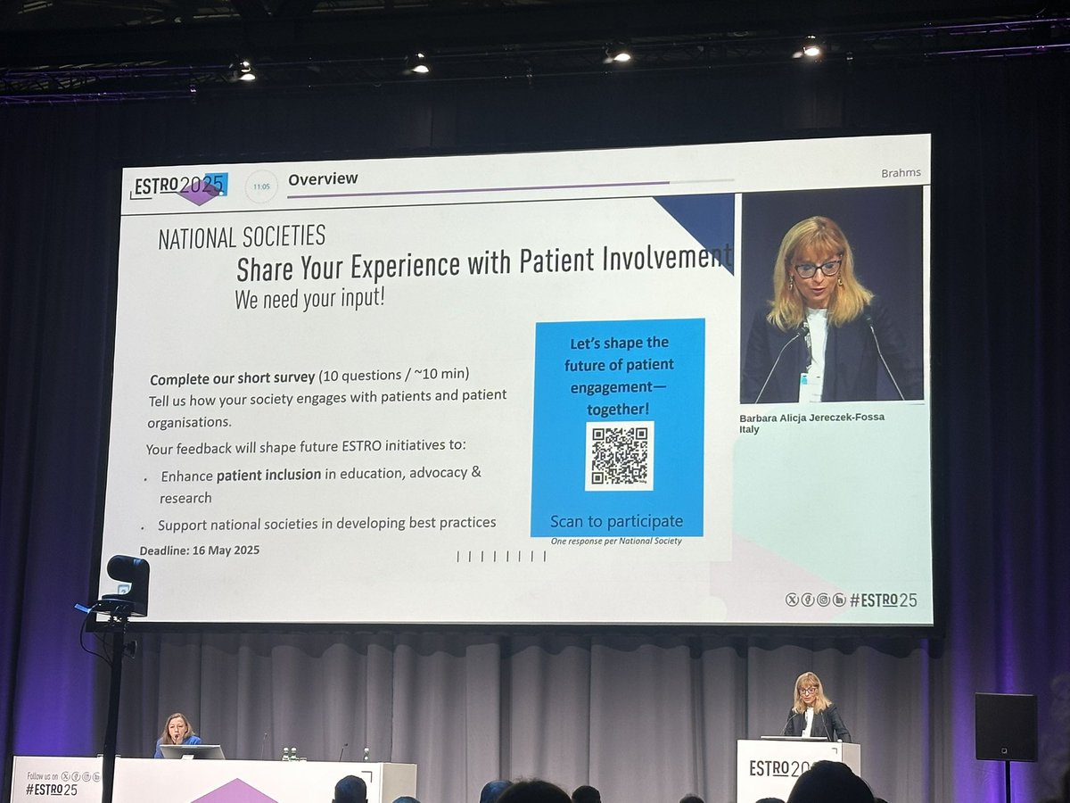 Giulia Marvaso (@giuliamarvaso84) on Twitter photo Radiotherapy is not visible enough to patients—and what they don’t see, they may fear.
It’s time to strengthen patient advocacy and engagement. Let’s make RT more transparent, accessible, and empowering. <a href="/BarbaraJereczek/">prof. Barbara Jereczek-Fossa</a> final remarks
#ESTRO25 #PatientEngagement #RTAwareness Radiotherapy is not visible enough to patients—and what they don’t see, they may fear.
It’s time to strengthen patient advocacy and engagement. Let’s make RT more transparent, accessible, and empowering. <a href="/BarbaraJereczek/">prof. Barbara Jereczek-Fossa</a> final remarks
#ESTRO25 #PatientEngagement #RTAwareness