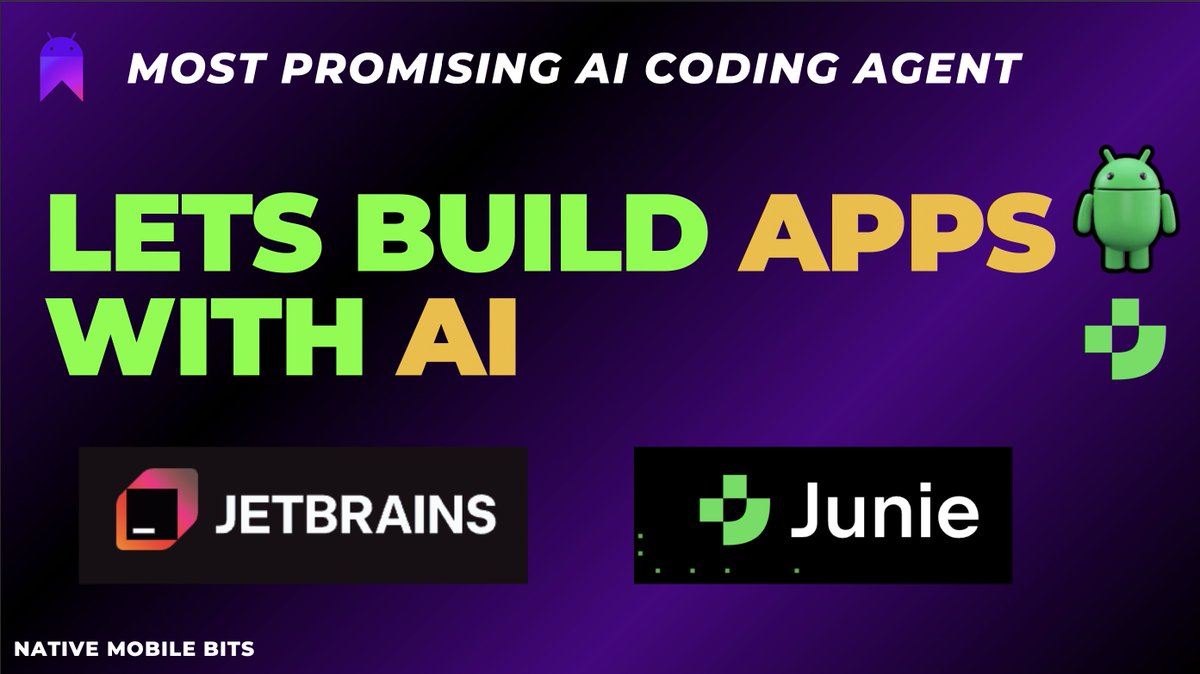 native_MB's tweet image. Let's build APPs with AI (Junie AI Coding Agent)
youtu.be/IyC9Jw37PtY
#AI #CodingAgent #SoftwareDevelopment #SoftwareEngineers #NativeMobileBits #JetBrains #Junie
