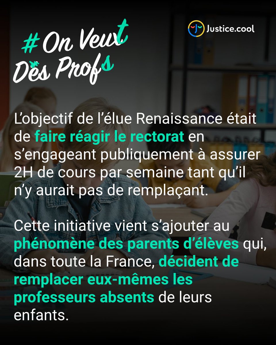 A Colmar, la députée Brigitte Klinkert s'est engagée publiquement à assurer 2H de cours / semaine tant que le rectorat ne remplacerait pas le professeur d'allemand de la classe bilingue de 4ème du collège Molière absent depuis Novembre 2024.