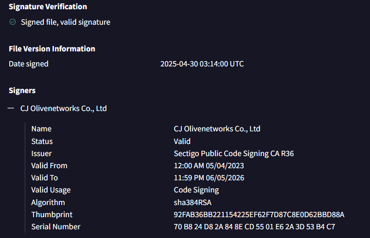 RedDrip7's tweet image. #APT #Kimsuky
7ec88818697623a0130b1de42fa31335 (dropper, with digital signature "CJ Olivenetworks Co., Ltd")
580d7a5fdf78dd3e720b2ce772dc77e9 (dll, "C:\\Users\\Public\\config.dat")
hxxp://gsegse.dasfesfgsegsefsede.o-r.kr/login.php (162[.220.11.186)