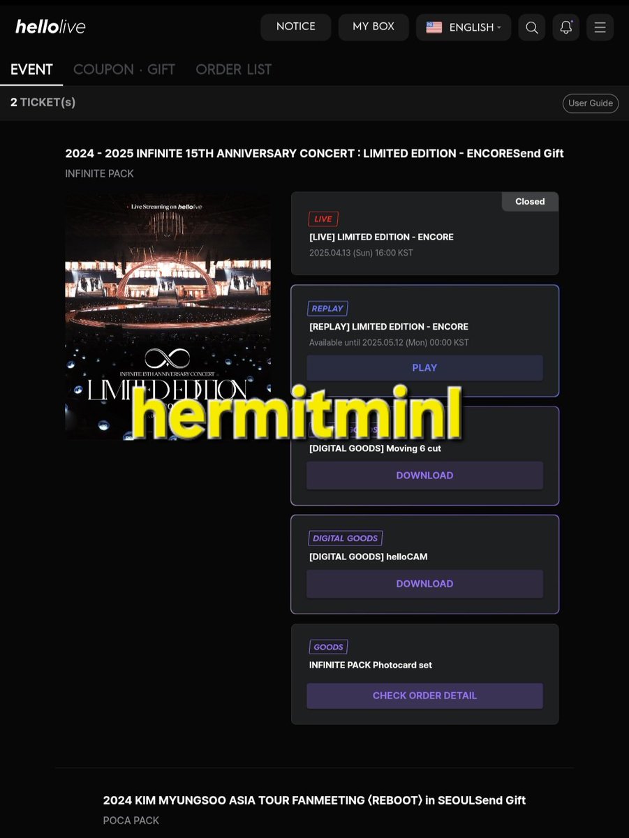HERMITminL's tweet photo. 일 때문에 콘서트를 못 가지만，그래도 헬로라이브가 있어서 hellolive！저는 이 멋진 콘서트를 놓치지 않았습니다.좋은 공연 보여줘서 너무 고마워요, hellolive！💛@hellolivetv  #hellolive_INFINITE 
#LIMITEDEDITION 
#INFINITE
#인피니트 https://t.co/j9MinU15AA