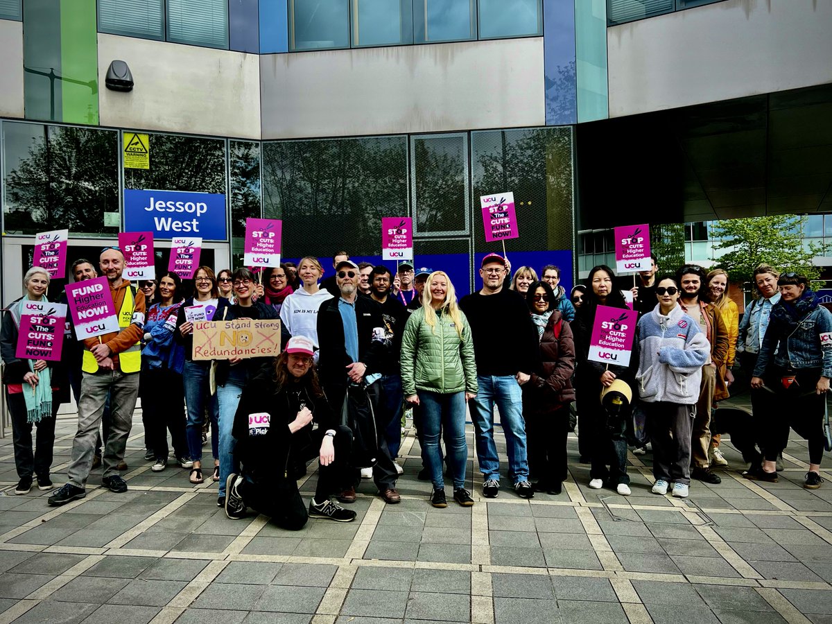 UCUYorksHumber (@ucuyorkshumber) on Twitter photo Fantastic turnout of UCU members <a href="/sheffielducu/">sheffielducu.bsky.social</a> who have been forced to take #strike action today over the University's proposed compulsory redundancy plans @UCU #UCU #Sheffield #SheffieldUniversity Fantastic turnout of UCU members <a href="/sheffielducu/">sheffielducu.bsky.social</a> who have been forced to take #strike action today over the University's proposed compulsory redundancy plans @UCU #UCU #Sheffield #SheffieldUniversity