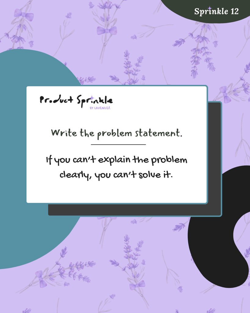 PSbyLavender's tweet image. A clear problem statement keeps your team aligned.
✅ It defines: who is facing the problem, what the problem is, and why it matters.
#productsprinkle #problemstatement #productclarity
