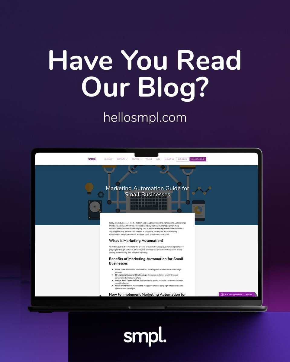 💡 Big impact for small businesses: Marketing Automation!

Read the full blog at: hellosmpl.com

#marketingautomation #smallbusinessgrowth #digitalmarketing #smpl 

💡 Küçük işletmeler için büyük fırsat: Pazarlama Otomasyonu!

Blogu okumak için: hellosmpl.com