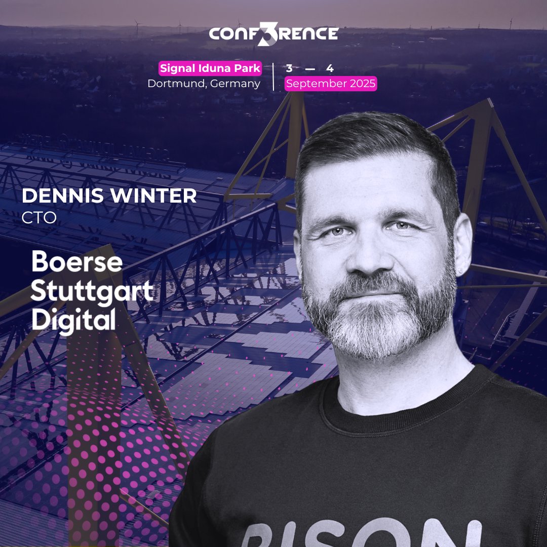 Proud to announce Dennis Winter, CTO of Boerse Stuttgart Digital, for #CONF3RENCE 2025!

20+ years in tech. Architect behind one of Europe’s top regulated #crypto infrastructures.
Learn how the future of finance is built.