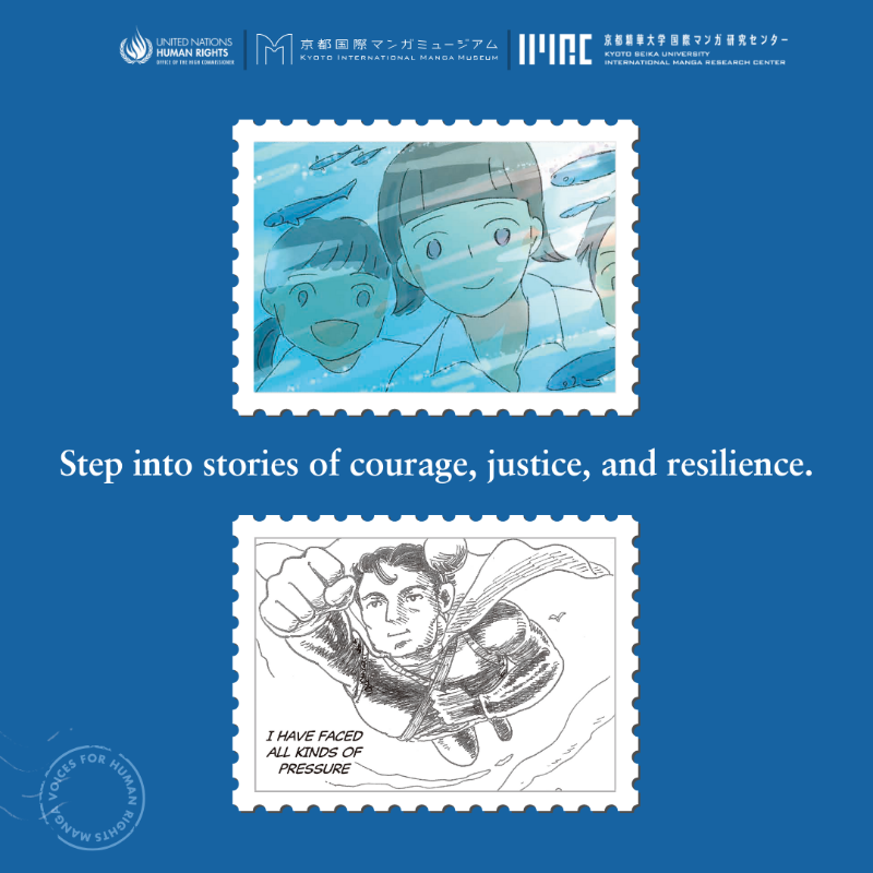UNHumanRights's tweet photo. From May 1–12, explore the Manga Voices for Human Rights exhibit at the United Nations Pavilion, Expo 2025 in Osaka, Japan. 

These stories speak across languages, borders, and generations.

And they all carry one message: Human rights matter. For everyone. Everywhere.