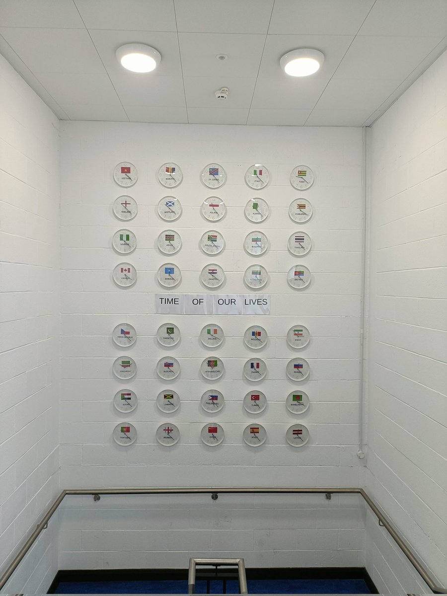 Our "Time of Our Lives" numeracy initiative went live this morning with each clock representative of the nationalities here in <a href="/moylepark/">Moyle Park College</a>