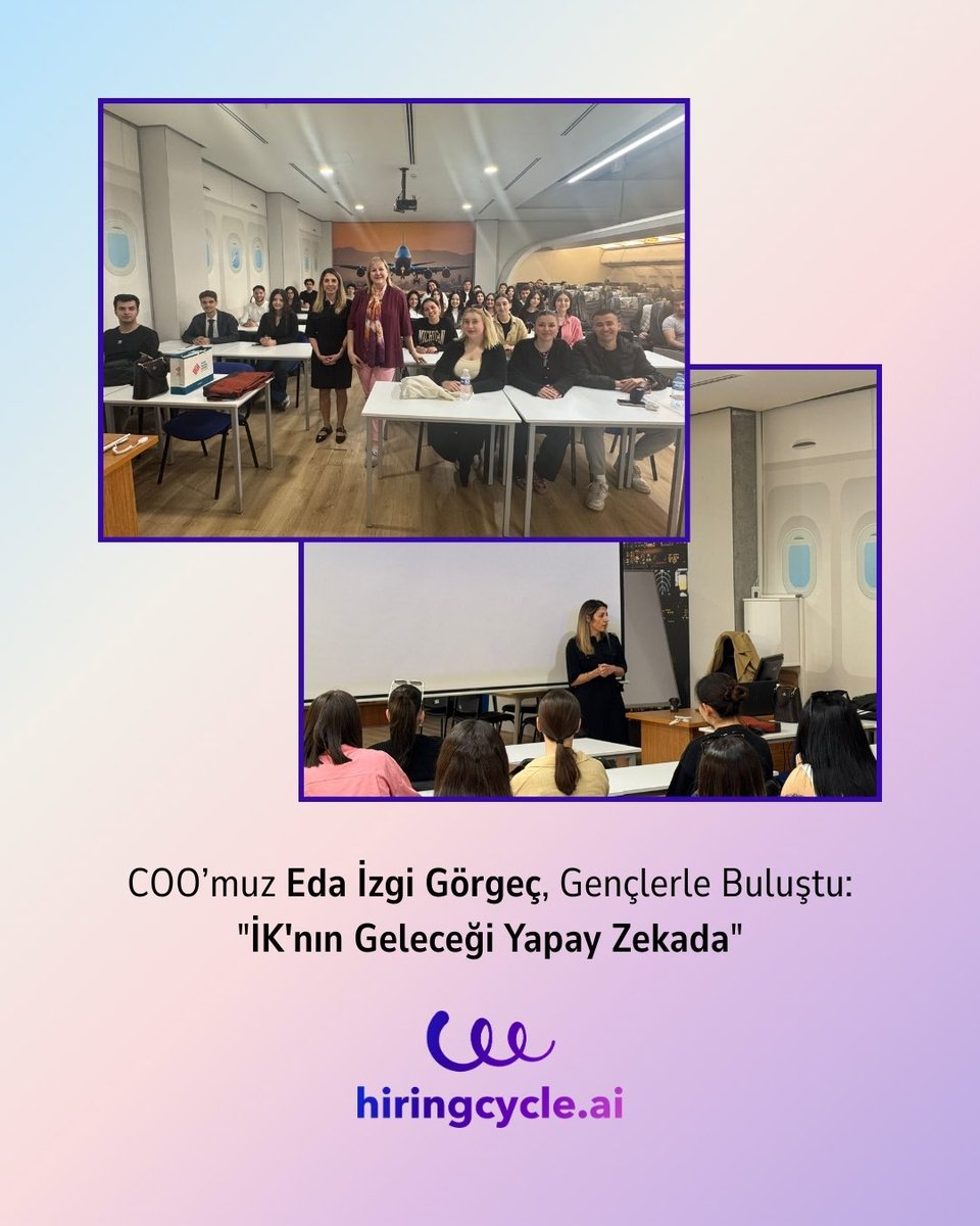 COO’muz Eda İzgi Görgeç, Gençlerle Buluştu: "İK'nın Geleceği Yapay Zekada"

Sivil Havacılık Kabin Hizmetleri Bölümü öğrencileri, insan kaynakları dünyasının geleceğini yakından tanıma fırsatı buldu.