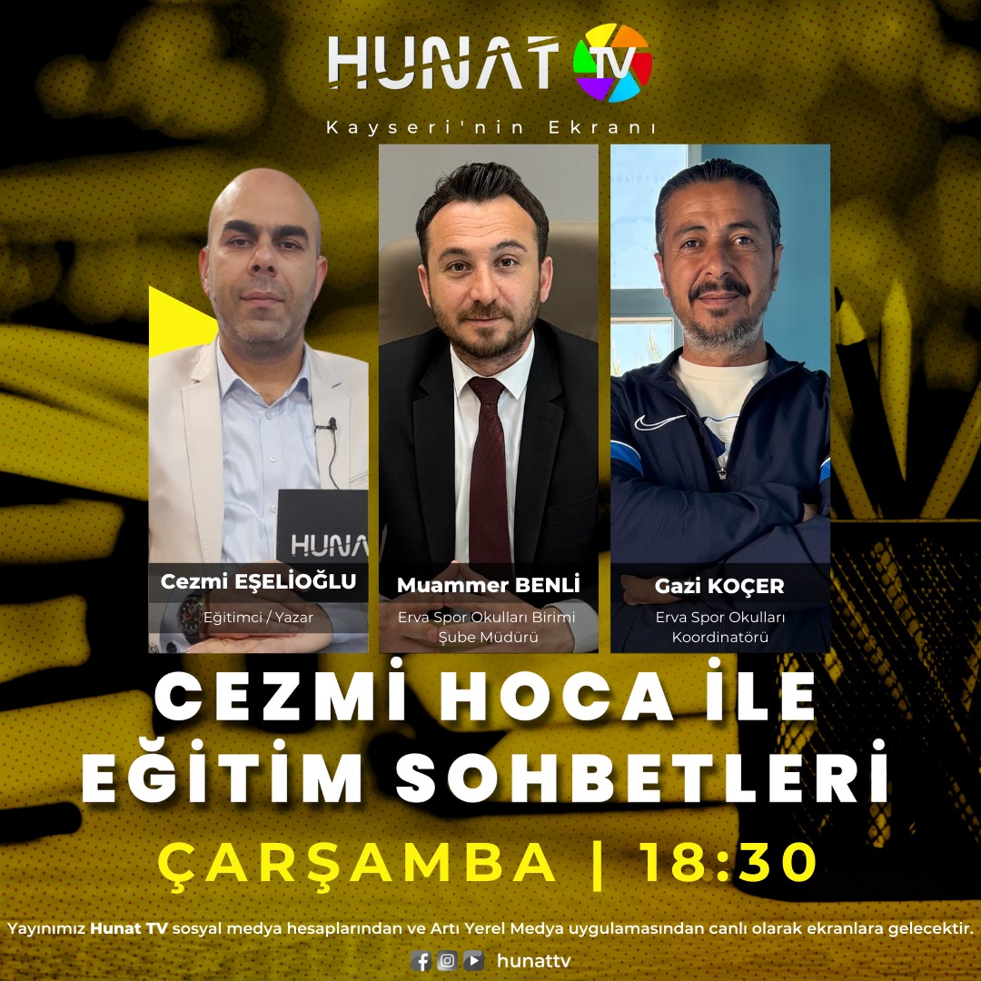 Cezmi EŞELİOĞLU (@cezmieselioglu) on Twitter photo Hunat TV ekranlarında Cezmi Hoca ile Eğitim Sohbetleri'nde, Erva Spor Okulları Birimi Şube Müdürü Muammer Benli ve Erva Spor Okulları Koordinatörü Gazi Koçer misafirimiz olacaklar. <a href="/gokmen_cicek_/">Gökmen Çiçek</a> <a href="/omertekesmia/">Ömer TEKEŞ</a>
<a href="/kayserivaliligi/">T.C.Kayseri Valiliği</a> <a href="/MuammerBenli38/">Muammer Benli</a> <a href="/gazikcrrr/">Gazi KOÇER</a> Hunat TV ekranlarında Cezmi Hoca ile Eğitim Sohbetleri'nde, Erva Spor Okulları Birimi Şube Müdürü Muammer Benli ve Erva Spor Okulları Koordinatörü Gazi Koçer misafirimiz olacaklar. <a href="/gokmen_cicek_/">Gökmen Çiçek</a> <a href="/omertekesmia/">Ömer TEKEŞ</a>
<a href="/kayserivaliligi/">T.C.Kayseri Valiliği</a> <a href="/MuammerBenli38/">Muammer Benli</a> <a href="/gazikcrrr/">Gazi KOÇER</a>