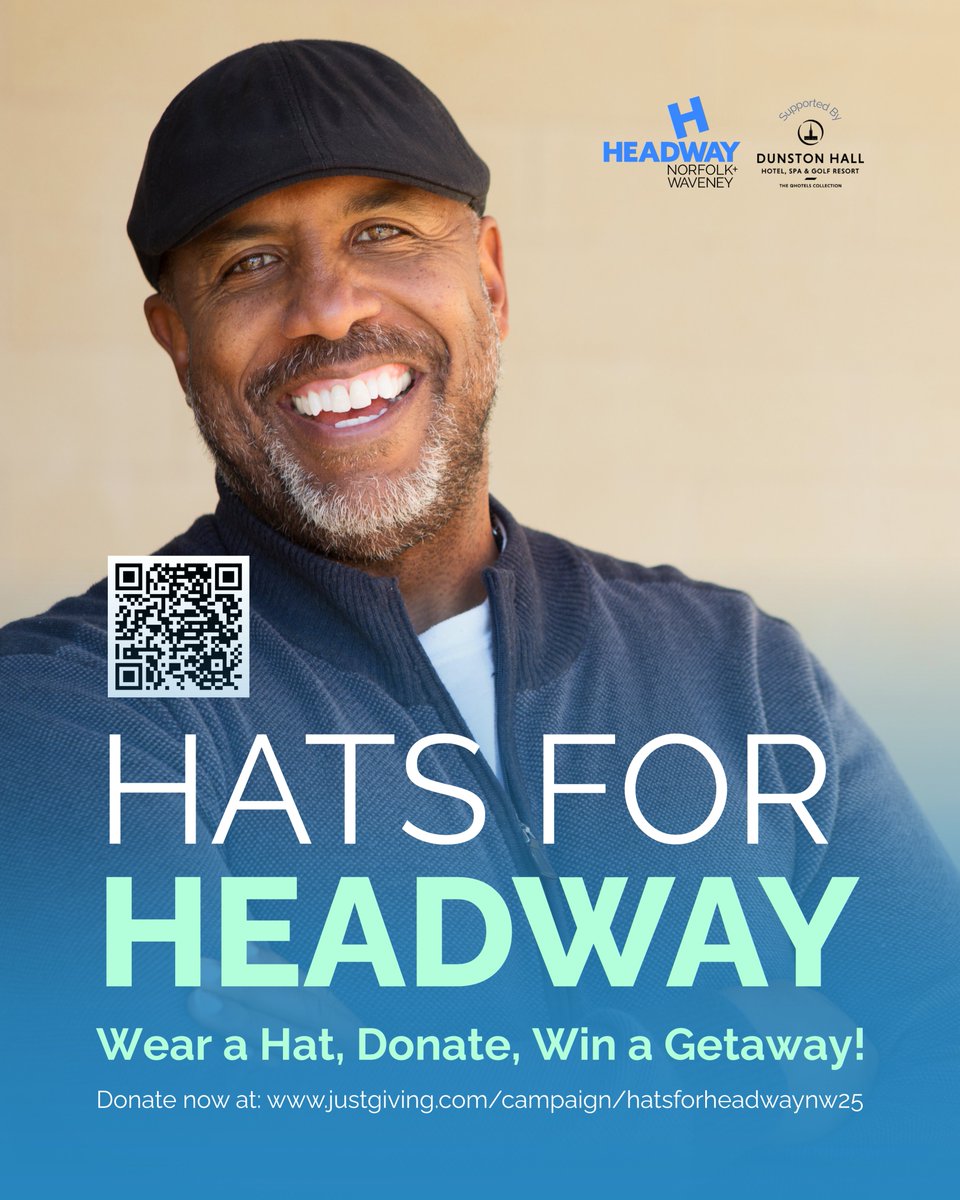 💙 Donate £5 for your chance to win an overnight stay and dinner at Dunston Hall – generously donated by Dunston Hall themselves.

justgiving.com/campaign/hatsf…

Terms and Conditions Apply

#HatsForHeadway #MidMonthMotivation #DunstonHall #SupportLocalLives