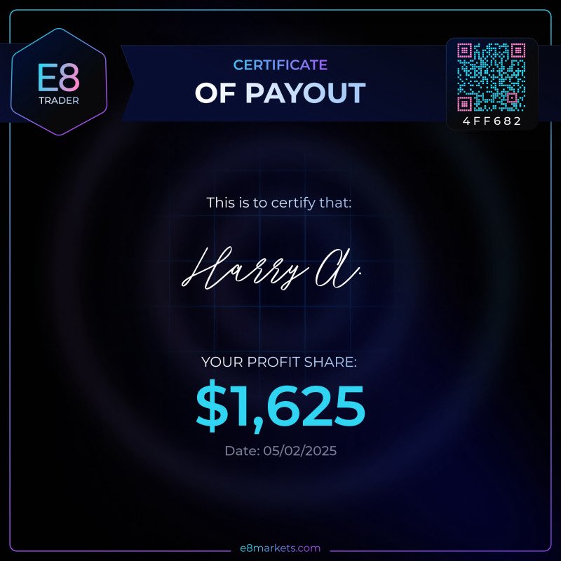 Harry (@apparentlytr8dr) on Twitter photo first little payout w/ <a href="/E8Markets/">E8 Markets</a> came through 💲
actually didn’t know they had such a nice scaling plan. it locks your account balance at payout, so it always increases with every payout request.
pretty unique, pretty cool.
looking forward to keep working up that account, first little payout w/ <a href="/E8Markets/">E8 Markets</a> came through 💲
actually didn’t know they had such a nice scaling plan. it locks your account balance at payout, so it always increases with every payout request.
pretty unique, pretty cool.
looking forward to keep working up that account,
