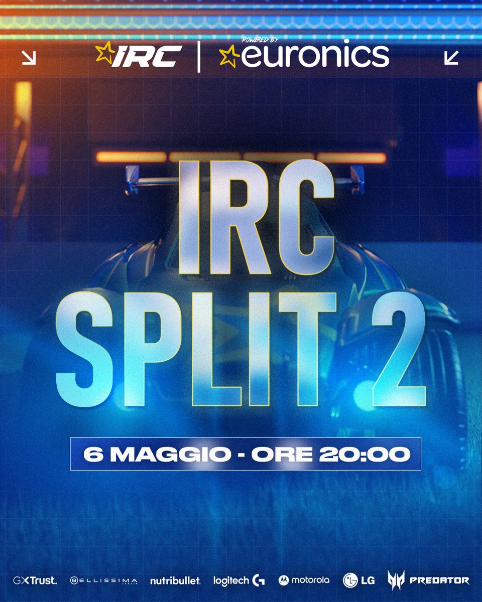 SI RIPARTE ALLA GRANDE POST COMICON 💪 

Oggi alle ore 20 inizia lo split 2 di IRC 🏎️

Siete carichi? Stay tuned, maggiori info stanno per arrivare 👀