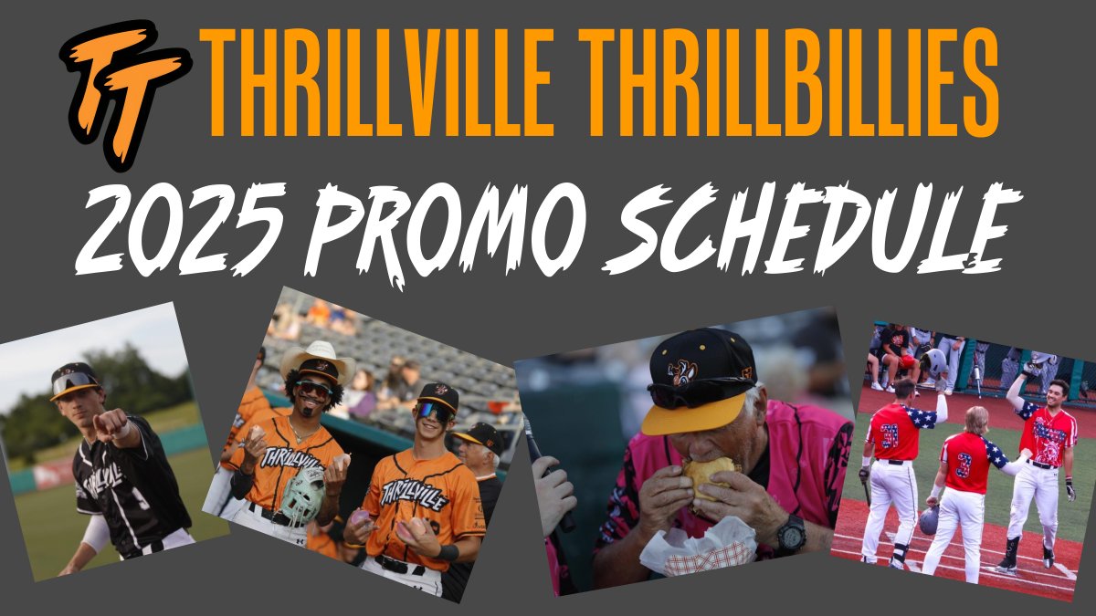 🚨 IT’S OFFICIAL 🚨

The 2025 Thrillbillies Promo Schedule just dropped!
We’re talking theme nights, giveaways, wild stunts, and a summer packed with chaos the Thrillville way.

👀 It’s all live now — don’t miss a single night:
👉 bit.ly/43fs0GF