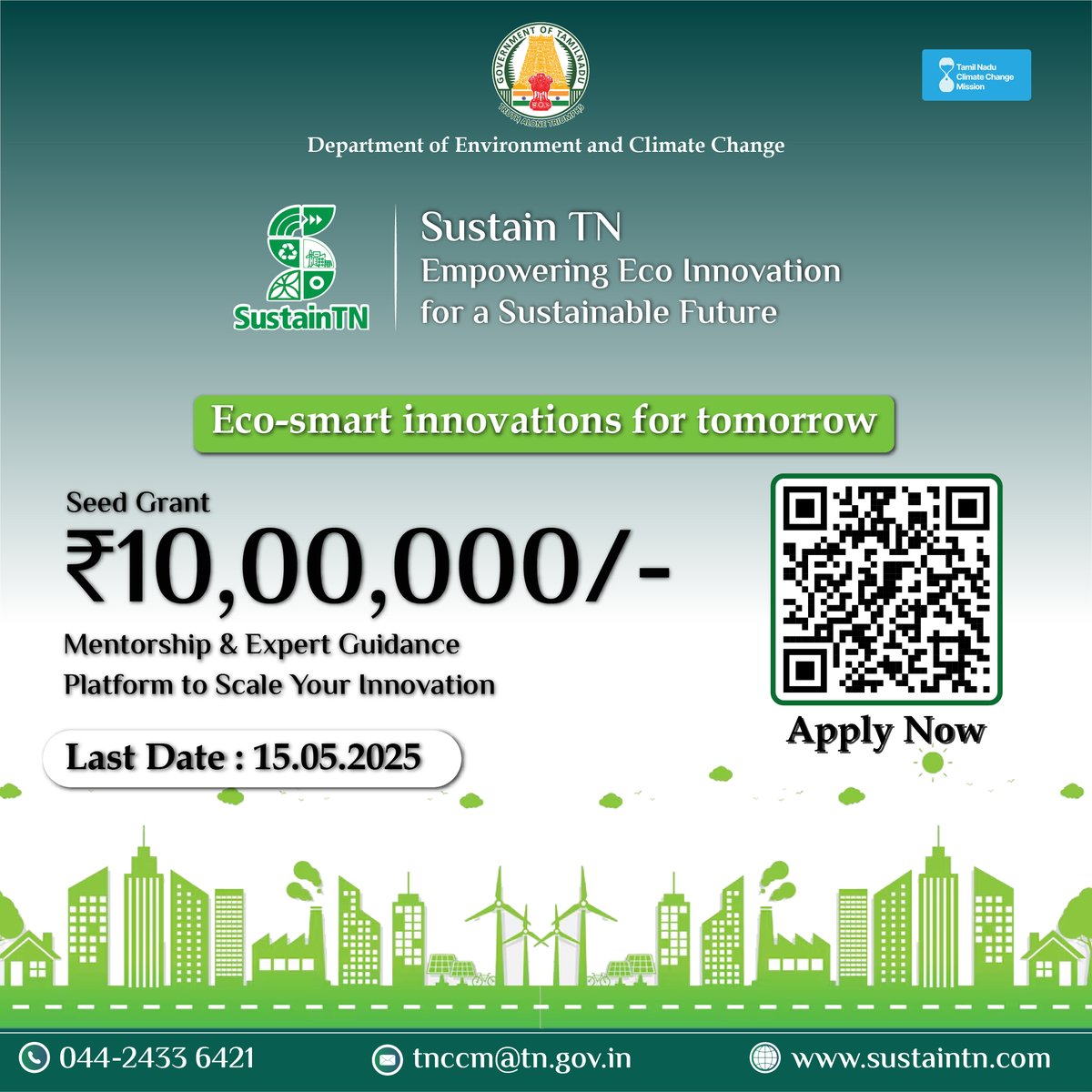 tnclimatechange's tweet photo. Eco-smart innovations for tomorrow

#Climatechange #TNCCM #DoECC #SustainTN #GreenInnovation #EcoStartups #StudentInnovators #ClimateTech #TNClimateMission #CleanEnergy #SustainabilityLeaders #StartupTN #startuplife #startupindia #EnvironmentMatters #FundYourFuture https://t.co/nfFw6oxFl9