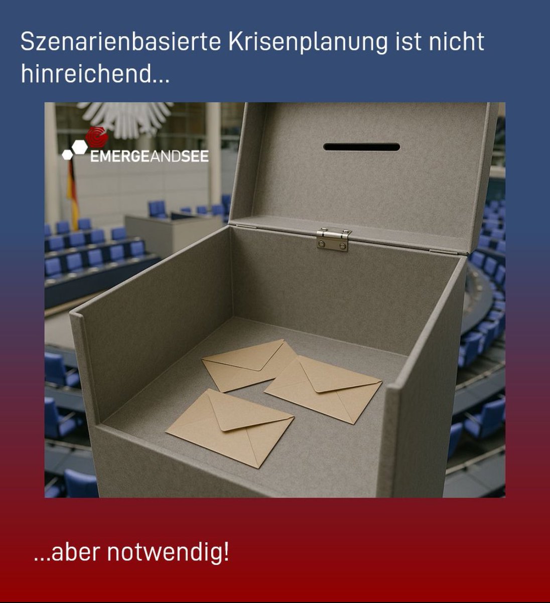 Was Krisenmanager heute von der Politik lernen können... oder vielleicht eher umgekehrt: Expect the unexpected!

#Kanzlerwahl