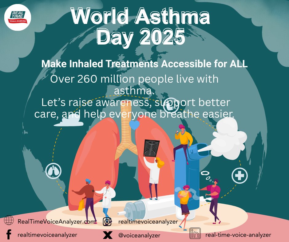 Today is World Asthma Day 2025💨
 "Make Inhaled Treatments Accessible for ALL" 🫁

Asthma affects over 260 million people worldwide. On this day, we raise awareness about the importance of proper care, equal access to treatment, and ongoing support for those living with asthma.