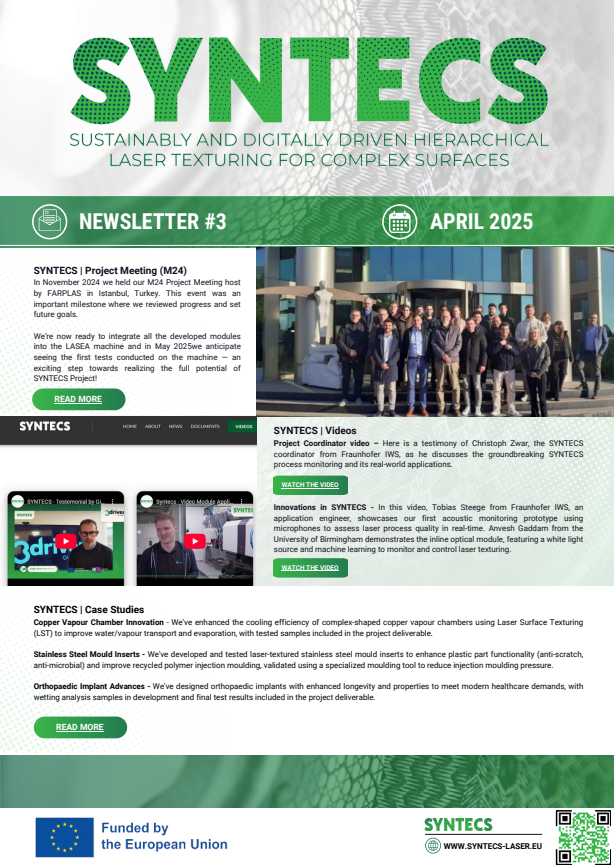 syntecsproject's tweet photo. Syntecs Project is entering the final 100 meters to finish the activities! 

Have a look into the latest newsletter with some news and outcomes form the past months! 🧾

#SYNTECS #Innovation #ProjectUpdate #EUresearch #Newsletter https://t.co/WYTrf9G9HD
