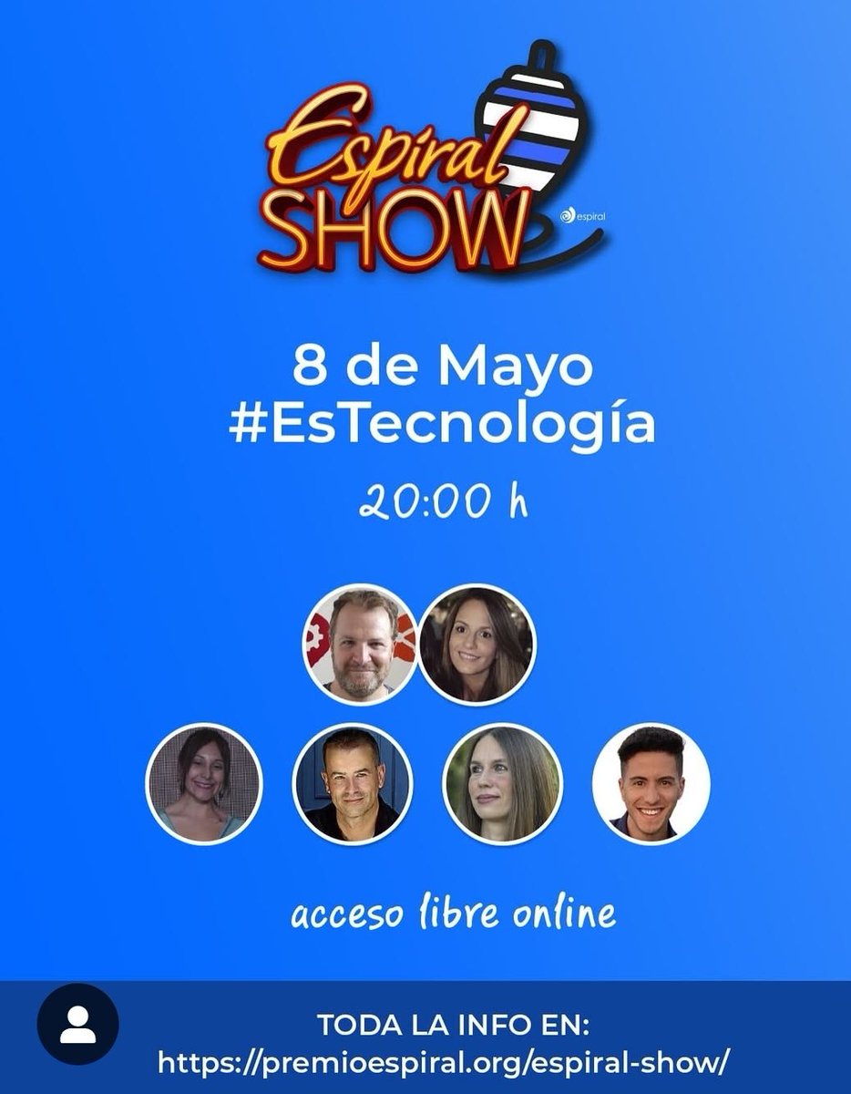 🔊¡SAVE THE DATE!
Jueves 8 abril os esperamos a las 20:00h en Espiral Learning Show #EsTecnologia de <a href="/PremioEspiral/">Premio Espiral</a> 

Siguelo 👉🏽 tinyurl.com/mvcfvypz

🍿Curiosidades, 🤗anécdotas y🔎detalles de proyectos ganadores #PremioEspiral 

<a href="/EducaAnd/">Consejería Desarrollo Educativo y FP</a> <a href="/FPAndaluza/">Formación Profesional Andaluza</a> <a href="/IESLosCerros/">IES Los Cerros</a>