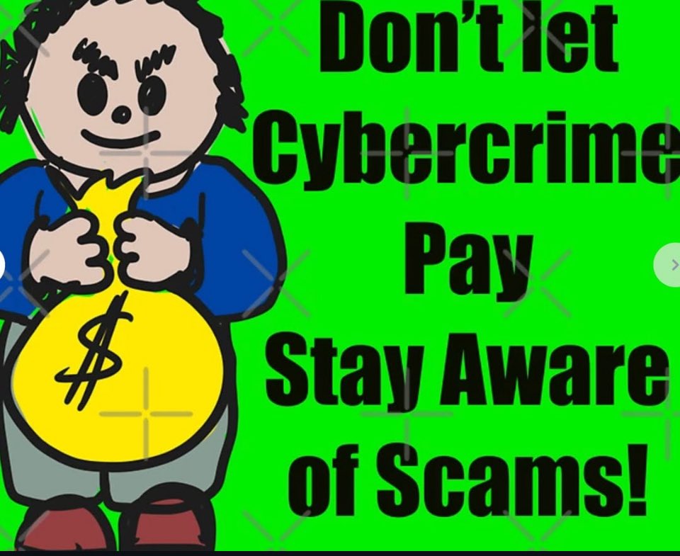 New illustration in my <a href="/redbubble/">Redbubble</a> store is this #cybersecurity awareness image to remind us all to stay aware of scams and not let cybercrime pay. 

redbubble.com/i/sticker/Cybe…