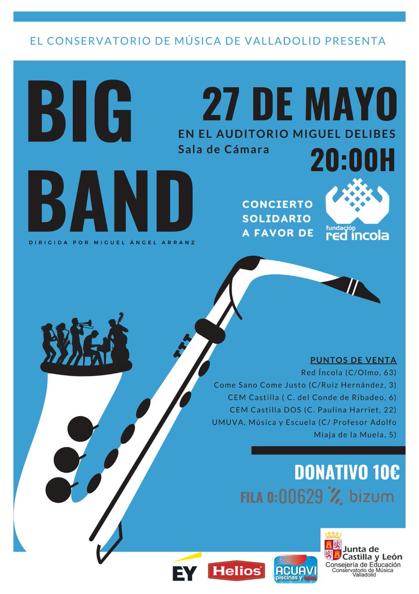 Red Incola (@redincola) on Twitter photo 🎶Concierto Solidario BIG BAND a favor de Red Íncola
Buena música y solidaridad con el <a href="/ConservatorioVA/">ConservatorioVALL</a>
📅 27 de mayo
🕗 20:00 h | 📍 Auditorio Miguel Delibes
🔗 Compra tus entradas aquí
entradium.com/events/concier…
¡Te esperamos!
#ConciertoSolidario #MúsicaConSentido 🎶Concierto Solidario BIG BAND a favor de Red Íncola
Buena música y solidaridad con el <a href="/ConservatorioVA/">ConservatorioVALL</a>
📅 27 de mayo
🕗 20:00 h | 📍 Auditorio Miguel Delibes
🔗 Compra tus entradas aquí
entradium.com/events/concier…
¡Te esperamos!
#ConciertoSolidario #MúsicaConSentido